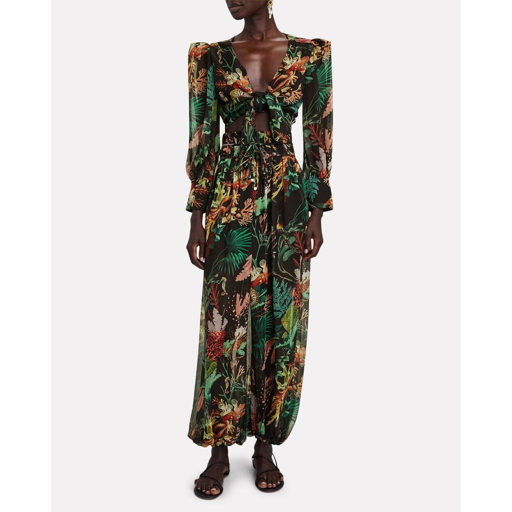 PatBO Oasis Tropical Print Beach Pants - Size 2